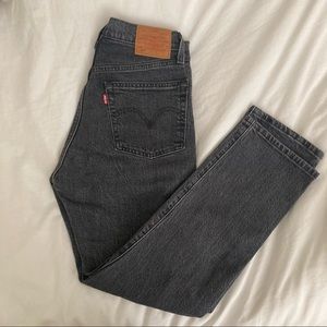 Levis Premium 501 Original Washed Black Gray Jeans